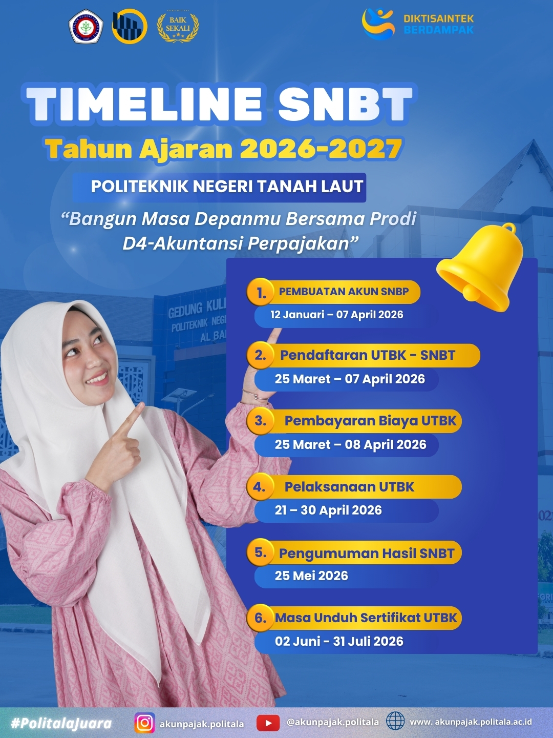 📢 INFORMASI TIMELINE SNBT TA 2026–2027