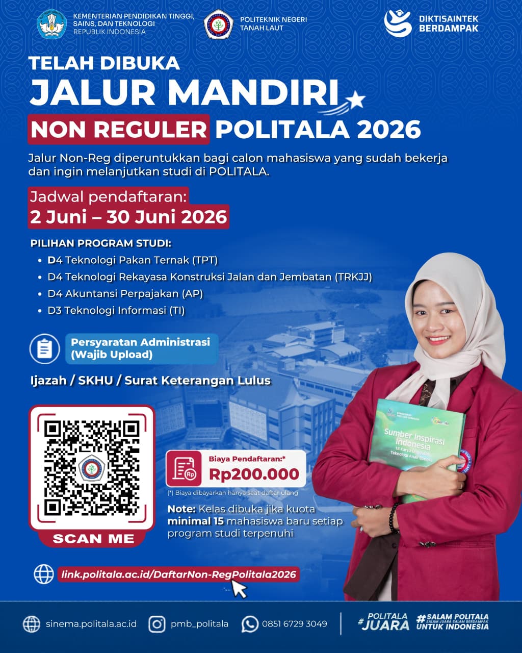 Politala Buka Jalur Mandiri Non Reguler 2026, D-IV Akuntansi Perpajakan Jadi Pilihan bagi Profesional yang Ingin Naik Kelas